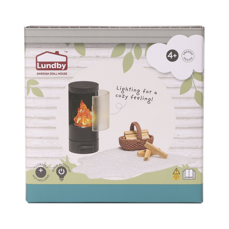 Wyposażenie domku dla lalek kominek zestaw, zabawka dla dzieci salon Lundby