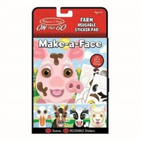 Książeczka z naklejkami wielokrotnego użytku Miny na twarzy Farma Melissa & Doug