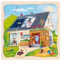 Puzzle drewniane dla dzieci Budujemy dom Goki 57322