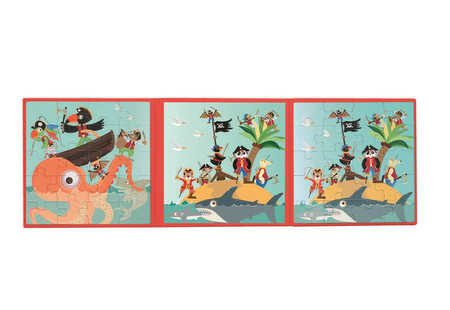 Scratch, Puzzle magnetyczne - książka podróżna Piraci 2 obrazki 40 elem.