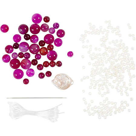 Zestaw do biżuterii z różowymi Agatami