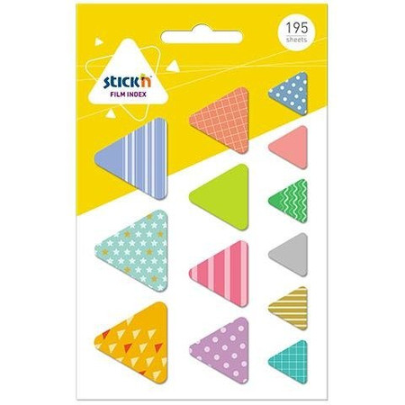 Zakładki Indeksujące Kształty, Różne Rozmiary, 195 Szt. Trójkąty