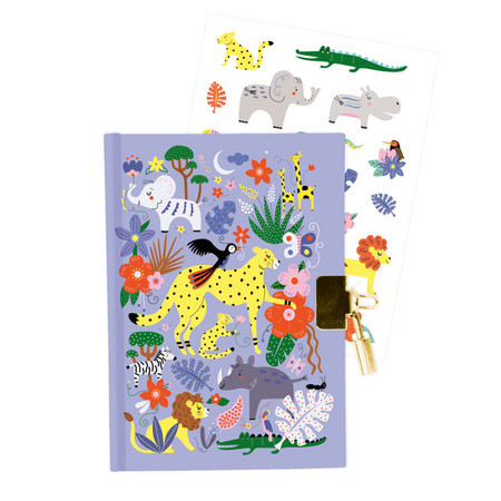 Sekretny pamiętnik z kluczykiem i naklejkami Sawanna