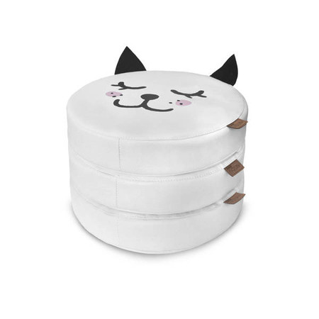 Poduszki białe ekoskóra KOTEK z uszkami 1 szt. 6 cm AKSON