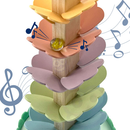 WOOPIE GREEN Drewniany Kulodrom Muzyczne Drzewko Tęczowe