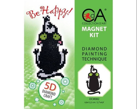 Diamentowa Mozaika z magnesem Czarny kot 2