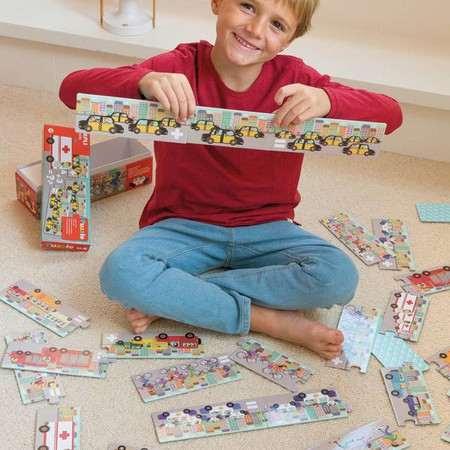 Puzzle do nauki dodawania Apli Kids - Autka 5+