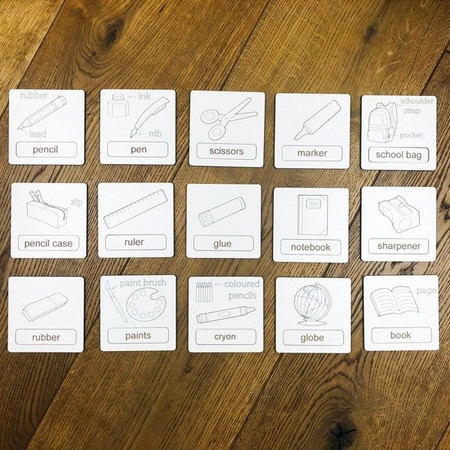 Układanka tematyczna do nauki angielskiego - School