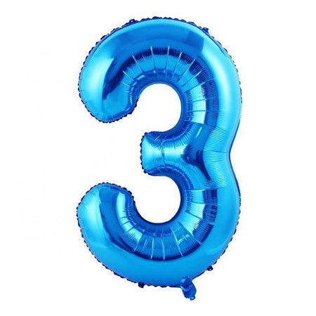 Balon foliowy CYFRA NIEBIESKA 40" 85 cm (na hel lub powietrze)