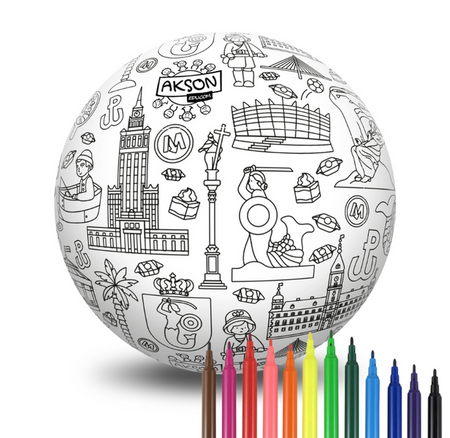 Piłka Balonowa do kolorowania seria miasta WARSZAWA