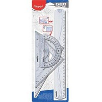 Zestaw Geometric Linijka. 2 Ekierki. Kątomierz Blis.