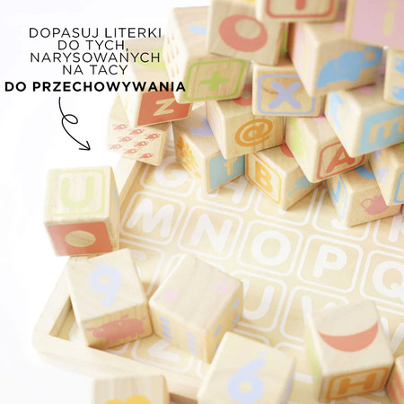 Drewniane klocki ABC zabawka edukacyjna dla dzieci, nauka liter, Le Toy Van