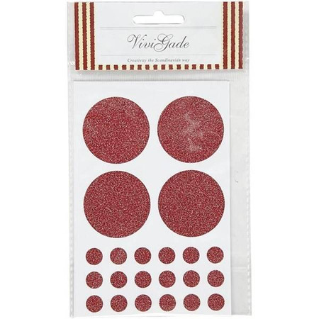 Naklejki Czerwone brokatowe kółka