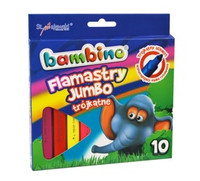 Flamastry trójkątne jumbo 10 kolorów Bambino