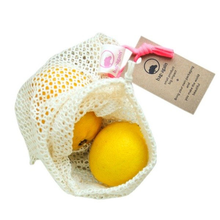 Bag-again, Siatka z organicznej bawełny na owoce i warzywa S, 15 x 25 cm