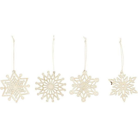 Śnieżynki ze sklejki D: 7 cm 8 szt.