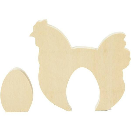 Kura z jajkiem wys. 10 cm z grubej sklejki