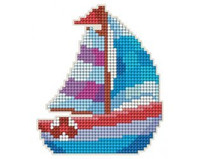 Diamentowa Mozaika z magnesem Żaglówka 2