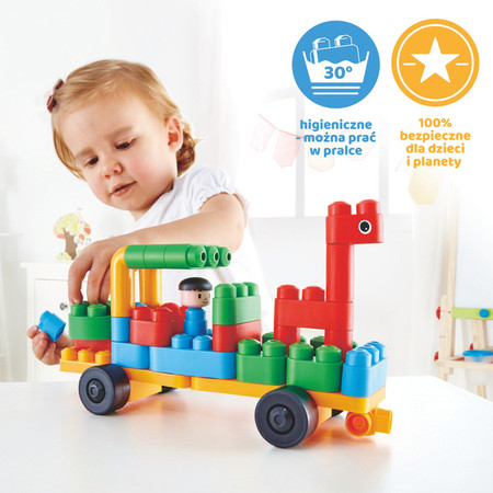 Klocki konstrukcyjne, Pojazdy opiekunów zwierząt w ZOO, 40 el., 18m+, PolyM