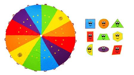 Chusta edukacyjna 3m małe koła + zestaw 36 kształtów