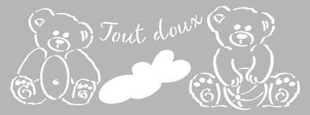 Szablon Dekor 15x40 cm Misie