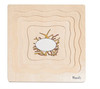 Drewniane puzzle warstwowe - cykl rozwoju kury