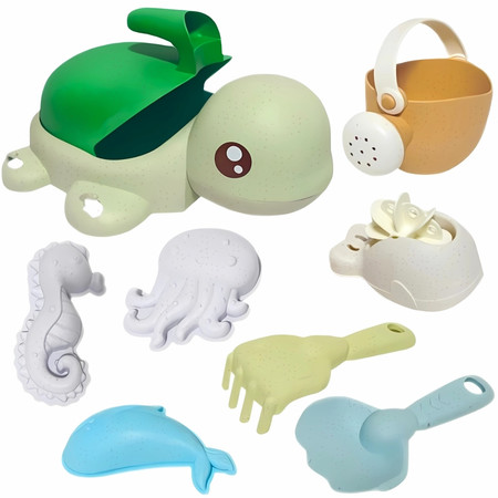 WOOPIE GREEN  Zestaw do Piasku Żółwik Zielony 8 el. BIODEGRADOWALNY ORGANICZNY MATERIAŁ