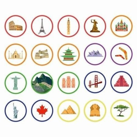 Zestaw Chusta Edukacyjna Mapa Świata Zabytki