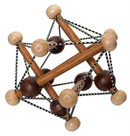 Brązowa elastyczna bryła Skwish z koralikami 214250-Manhattan Toy, zabawki rozwojowe