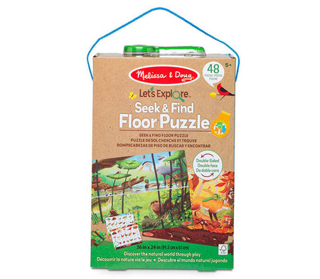 Dwustronne puzzle podłogowe Let’s Explore szukaj i znajdź 48 el. Melissa & Doug 30833