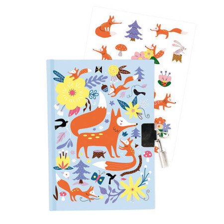 Sekretny pamiętnik z kluczykiem i naklejkami Lisy