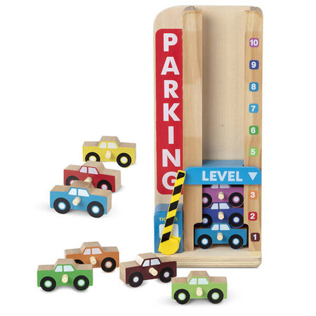 Zestaw drewniany autka z wieżą parkingową Melissa and Doug 15182-MD