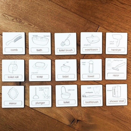 Układanka tematyczna do nauki angielskiego - Bathroom