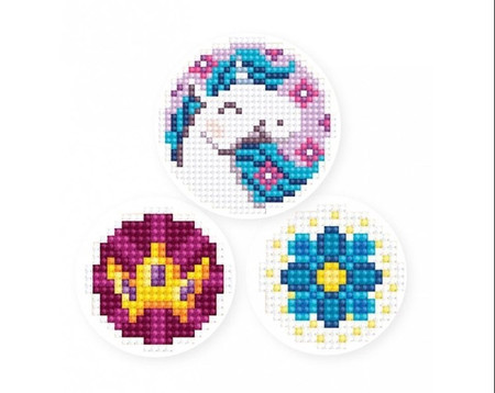 Diamentowa Mozaika 3 naklejki Jednorożec