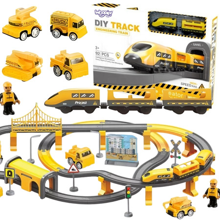 WOOPIE Kolejka Elektryczna Lokomotywa Ekipa Budowlana Zestaw 92el.