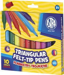 Flamastry 10 kolorów trójkątne jumbo Astra