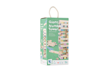 BS Toys, drewniana gra wieża numerów z kostką