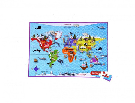 Puzzle w metalowej kuli Purple Cow - Mapa Świata 100 el.
