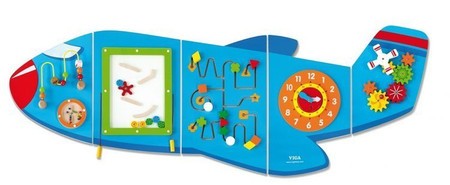 VIGA Drewniana Tablica Sensoryczna Manipulacyjna Samolot Certyfikat FSC Montessori