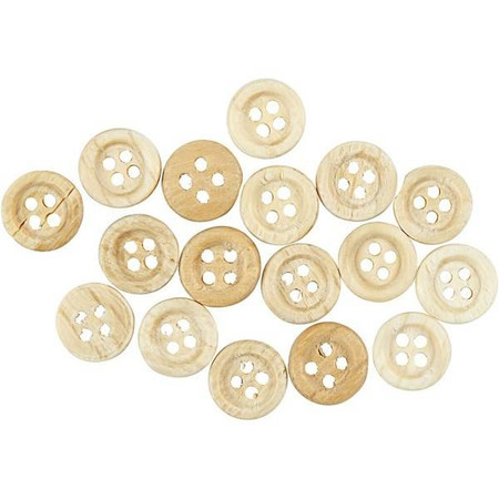 Drewniane guziki D: 8 mm, 50 szt.