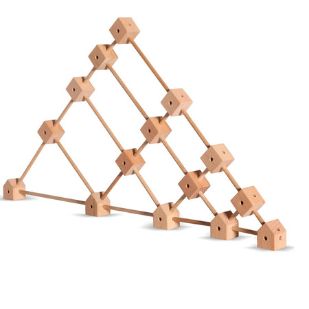 Drewniane klocki konstrukcyjne Mini Trigonos - 85 el.