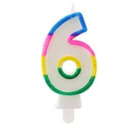 Świeczka fluorescencyjna na tort cyfra 6 GoDan