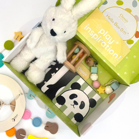 CLASSIC WORLD Pastelowy Zestaw dla Niemowląt Box Pierwsze Zabawki od 0 do 6 miesiąca