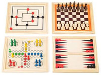 Zestaw gier w drewnianym pudełku