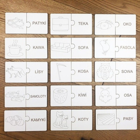 Puzzle wyrazowe do nauki czytania Cz.3