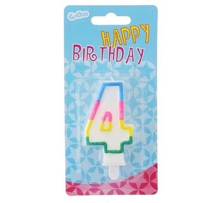Świeczka fluorescencyjna na tort cyfra 4 GoDan