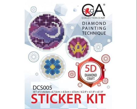 Diamentowa Mozaika 3 naklejki Księżyc
