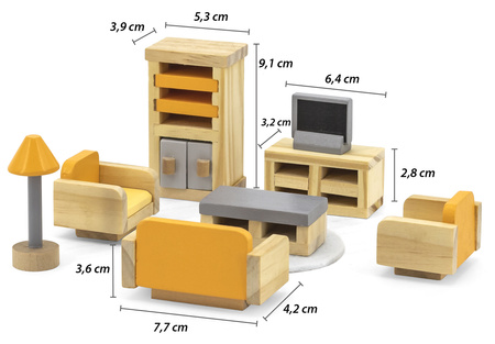 VIGA PolarB Zestaw Mebelków do Domku dla Lalek Salon