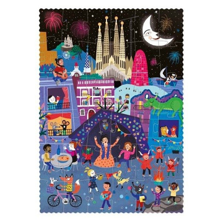 Dwustronne puzzle dla dzieci, Barcelona - Dzień i Noc | Londji®