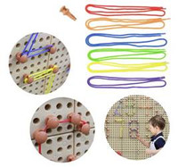 Zestaw Kołeczki i Sznurki - Tablica Naukowo-Kreatywna Masterkidz 260 Elementów